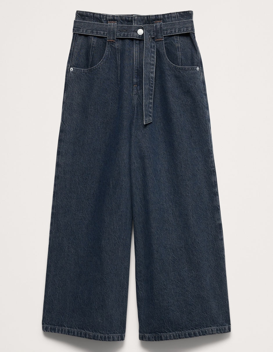 Jeans relaxed amplio cintura alta para mujer 5