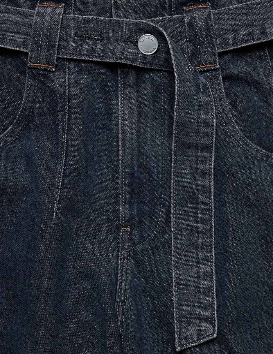 Jeans relaxed amplio cintura alta para mujer 6