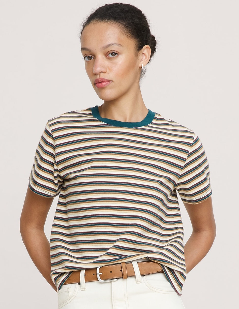 Playera manga corta cuello redondo para mujer