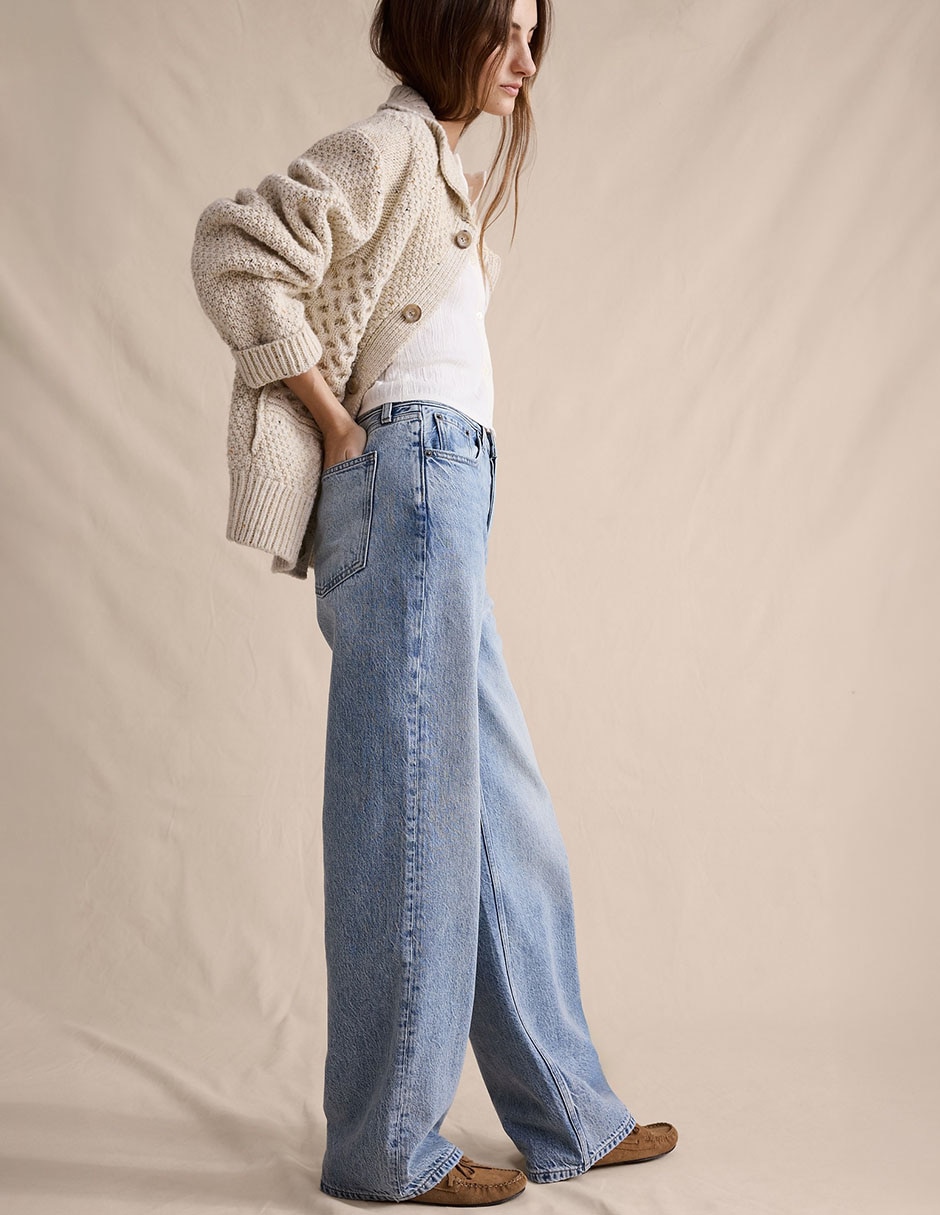 Jeans relaxed amplio cintura para mujer 3