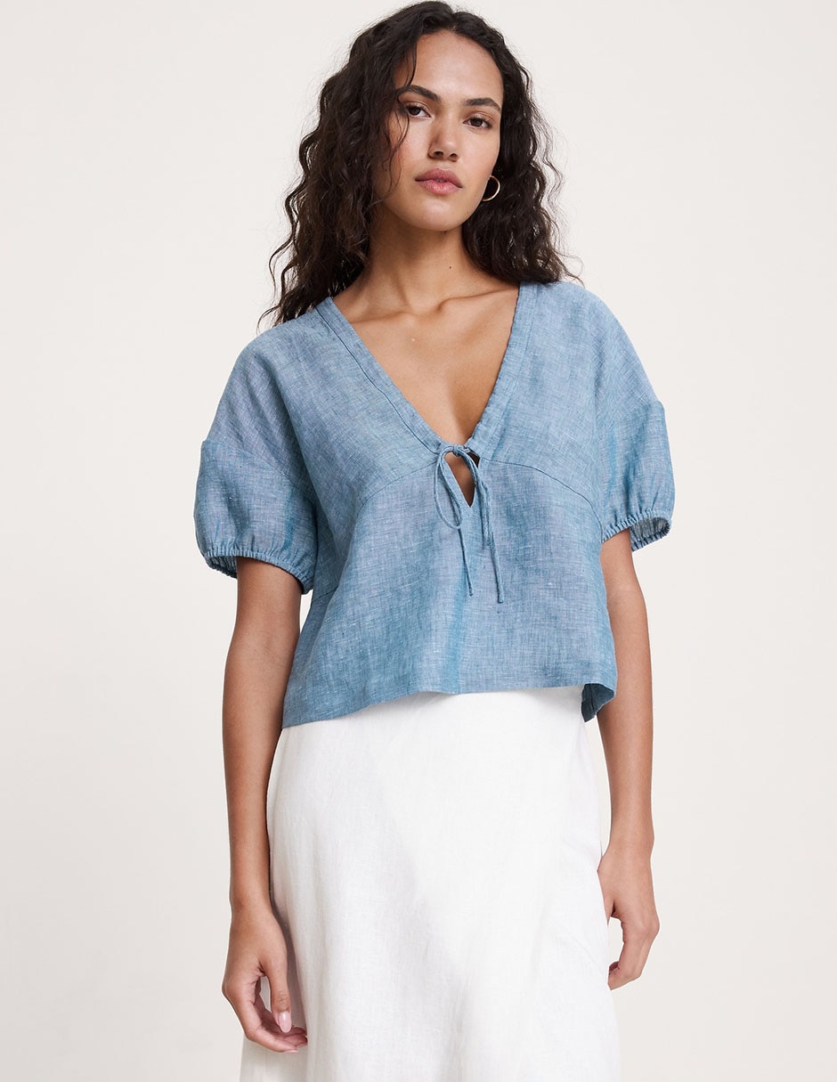 Blusa manga corta para mujer