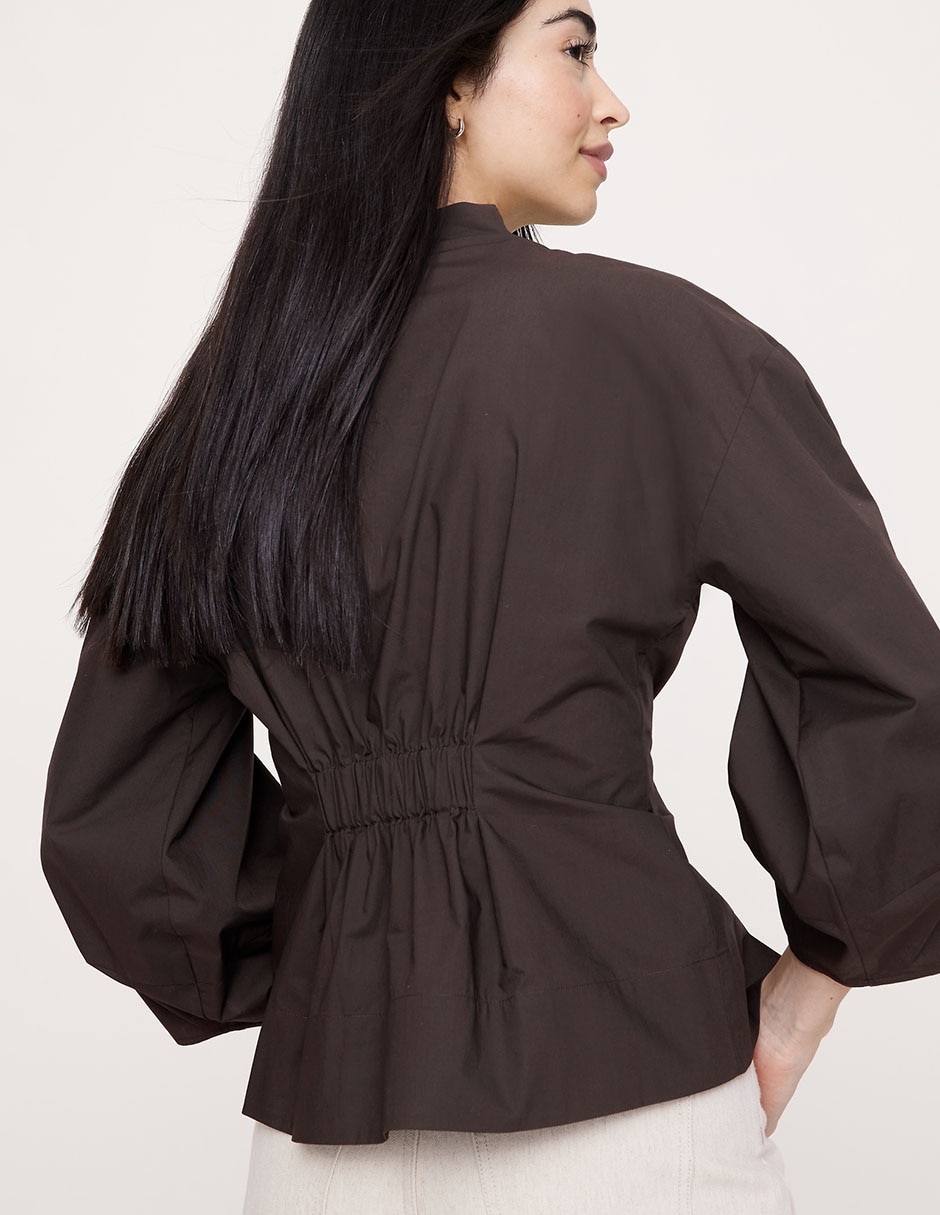 Blusa peplum manga larga para mujer