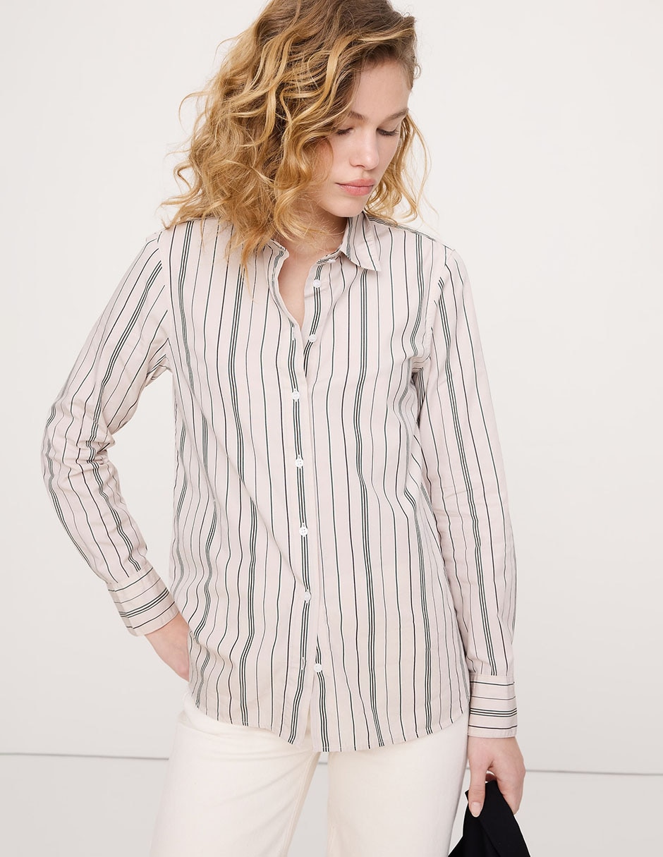 Camisa de algodón manga larga para mujer Camisa de algodón manga larga para mujer