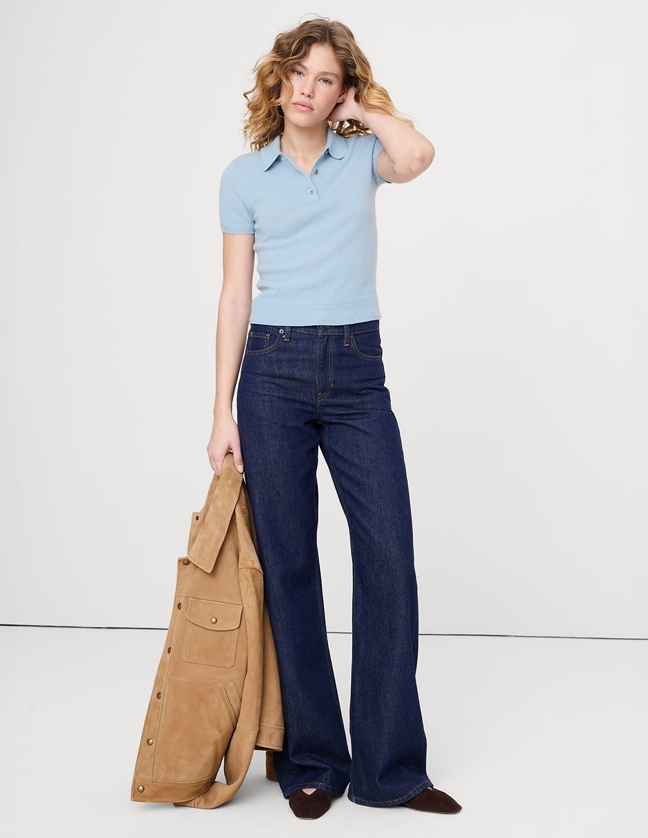 Suéter cuello polo para mujer
