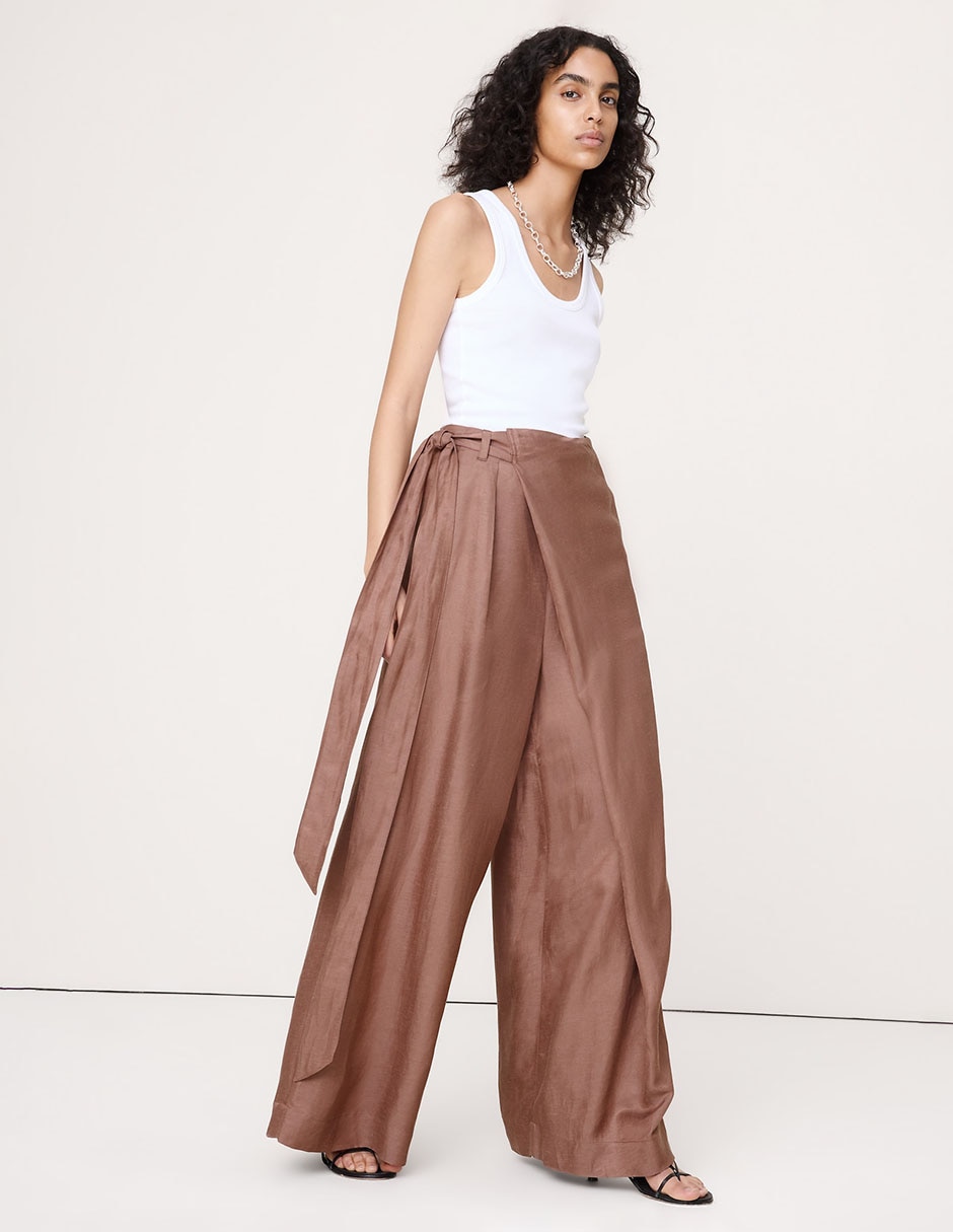Pantalón relaxed wide leg para mujer
