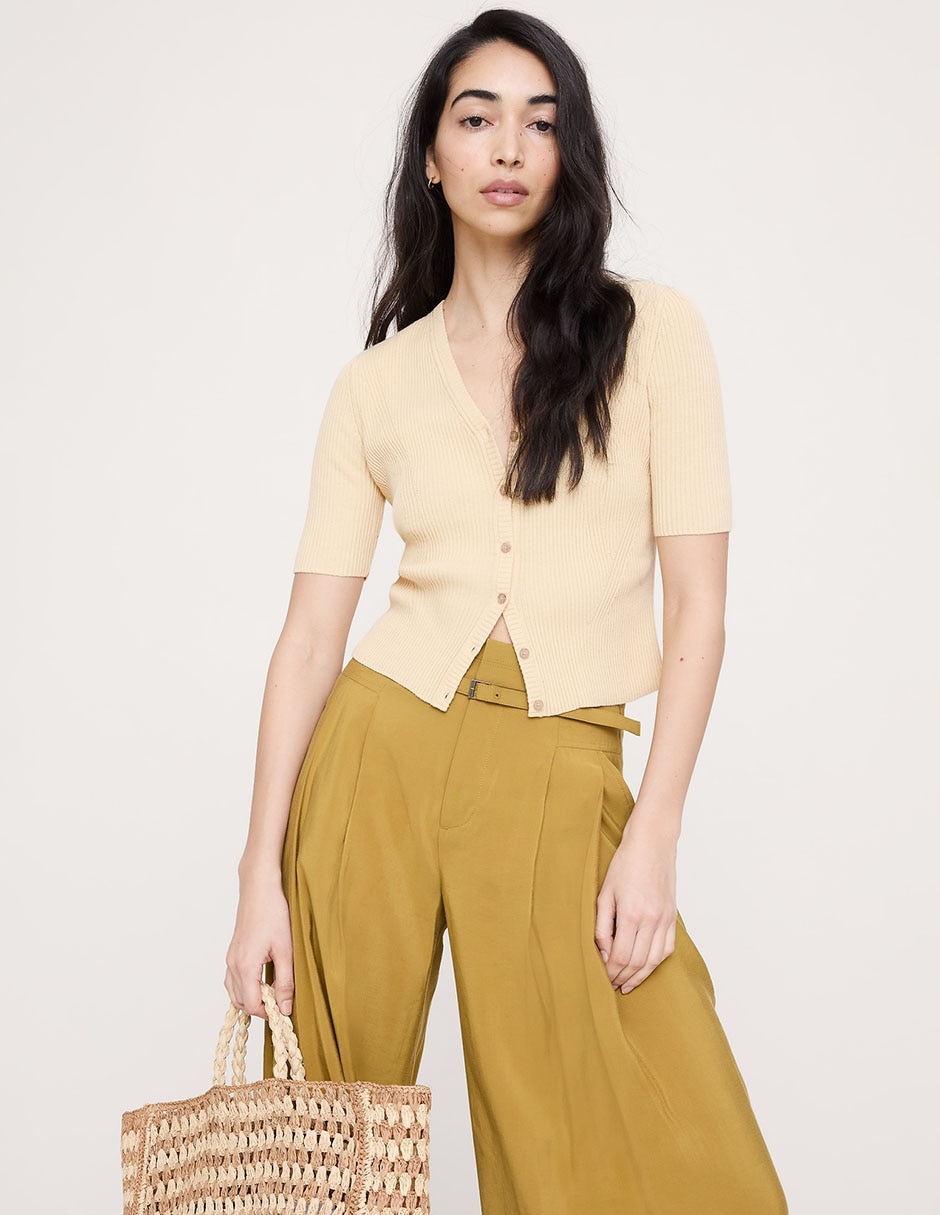 Suéter cuello V para mujer