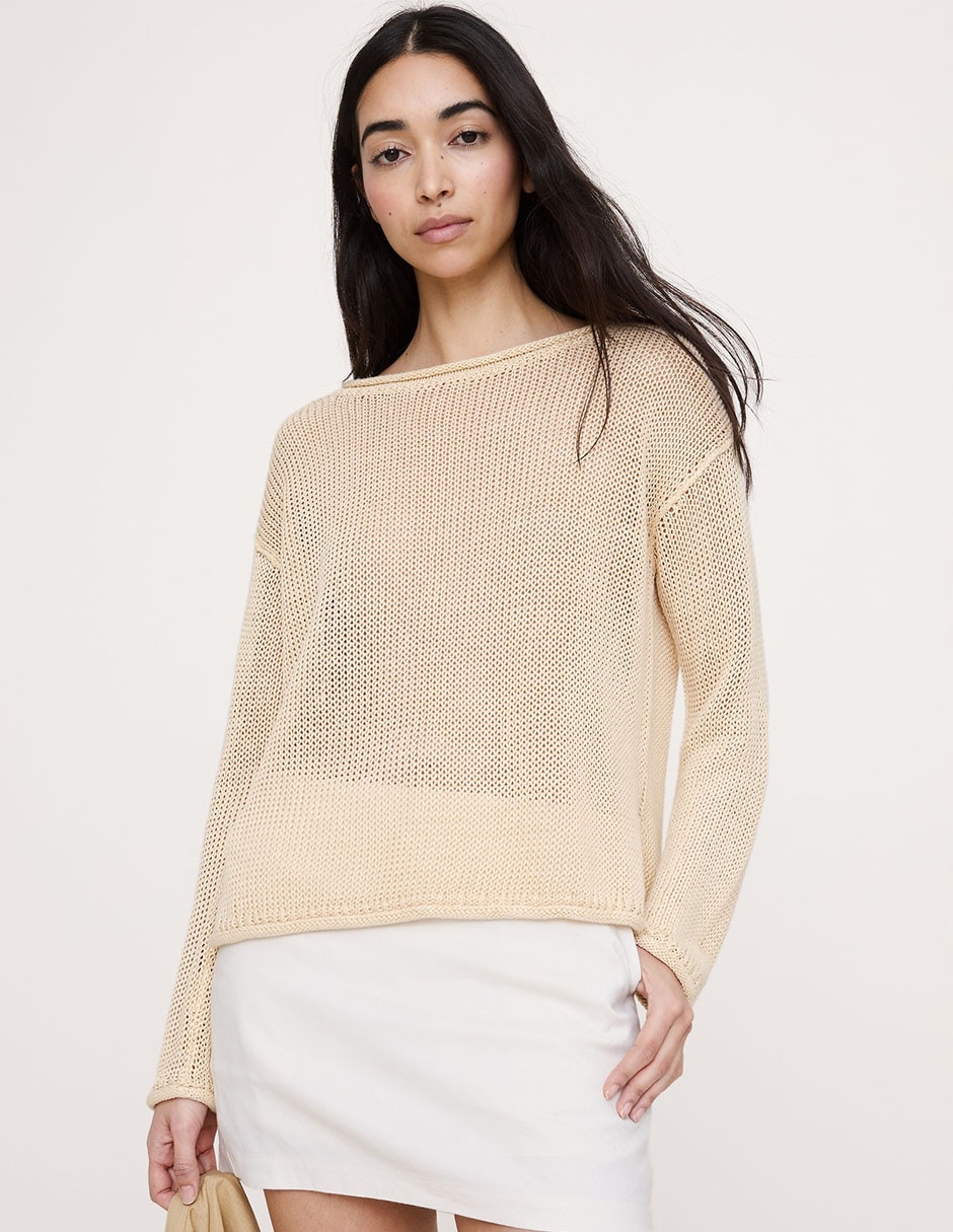 Suéter cuello redondo para mujer